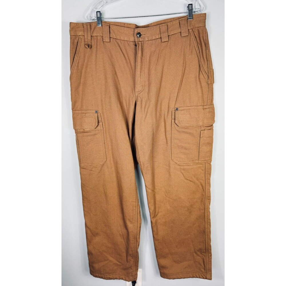 NWT Duluth Men's Firehose Relaxed Fit Fleeced Lined Cargo Work Pant 40 x 34 - Picture 3 of 8